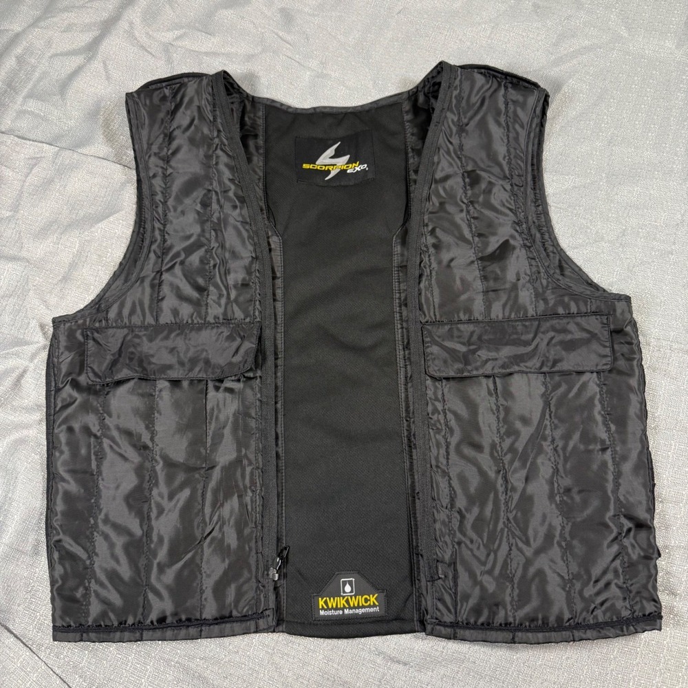 Scorpion Vest Liner Mens M Black 1909 Leather Jacket KwikWick Quilted Pockets